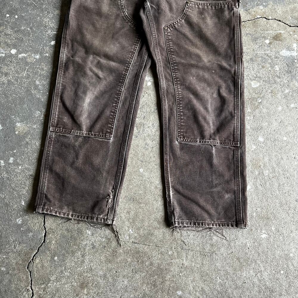 Carhartt brown faded double knee work wear carpenter pants - Picture 4 of 10